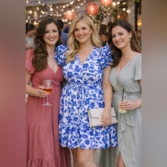 NWT Sugarlips Floral Mini dress With  Tie Waist 🌹🌸🌺 plus size 2X   Bin L - Picture 4 of 6